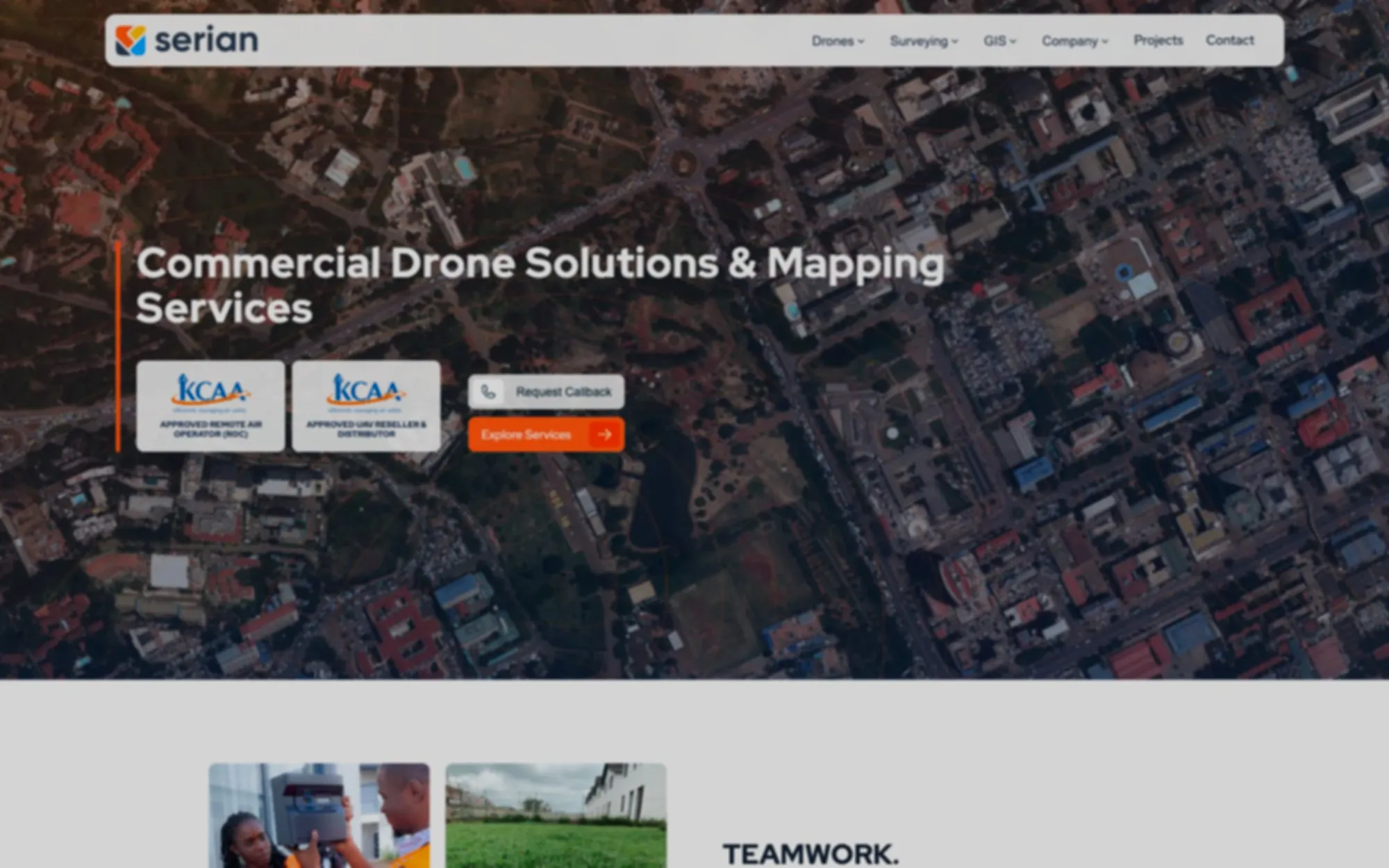 Softened view of the Serian Geospatial homepage