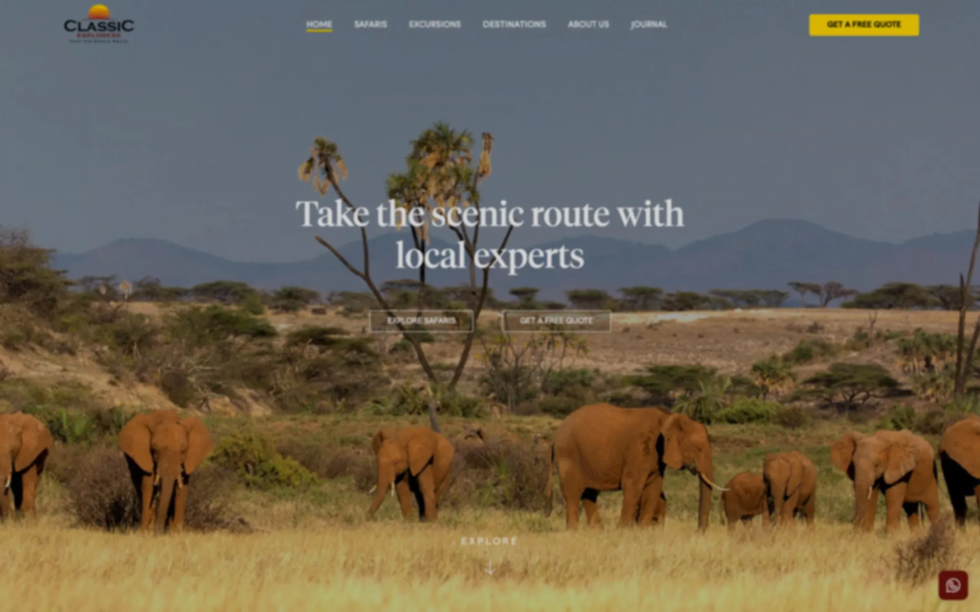 Softened view of the Classic Explorers homepage