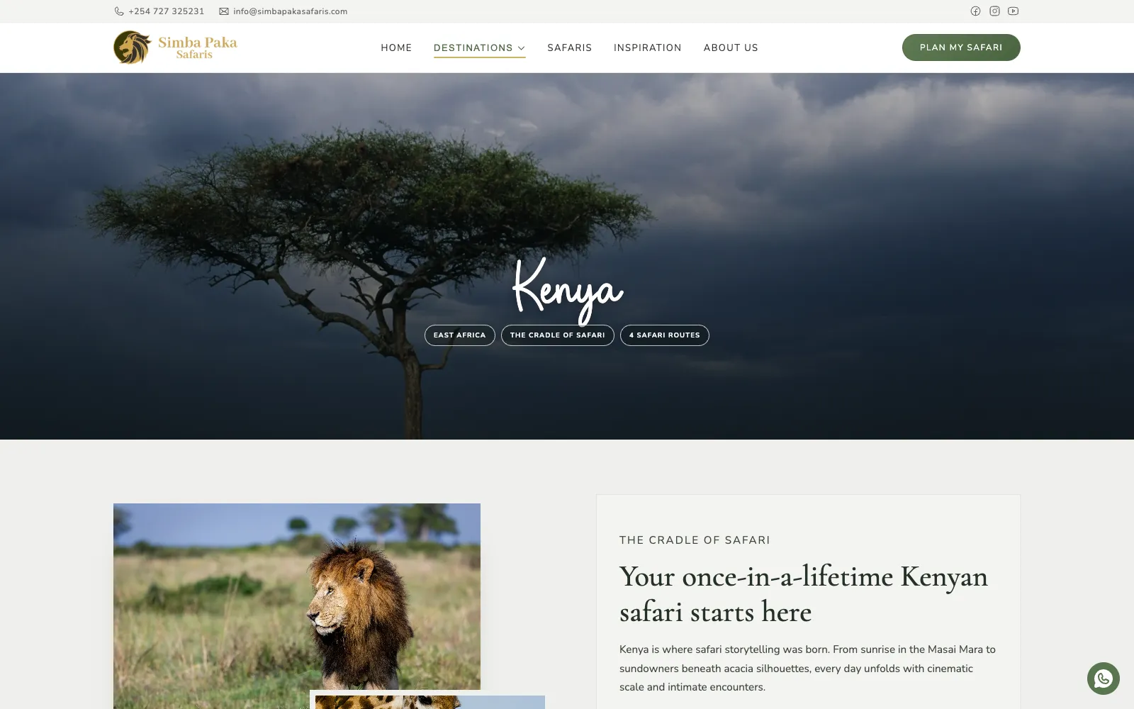 Kenya destinations page